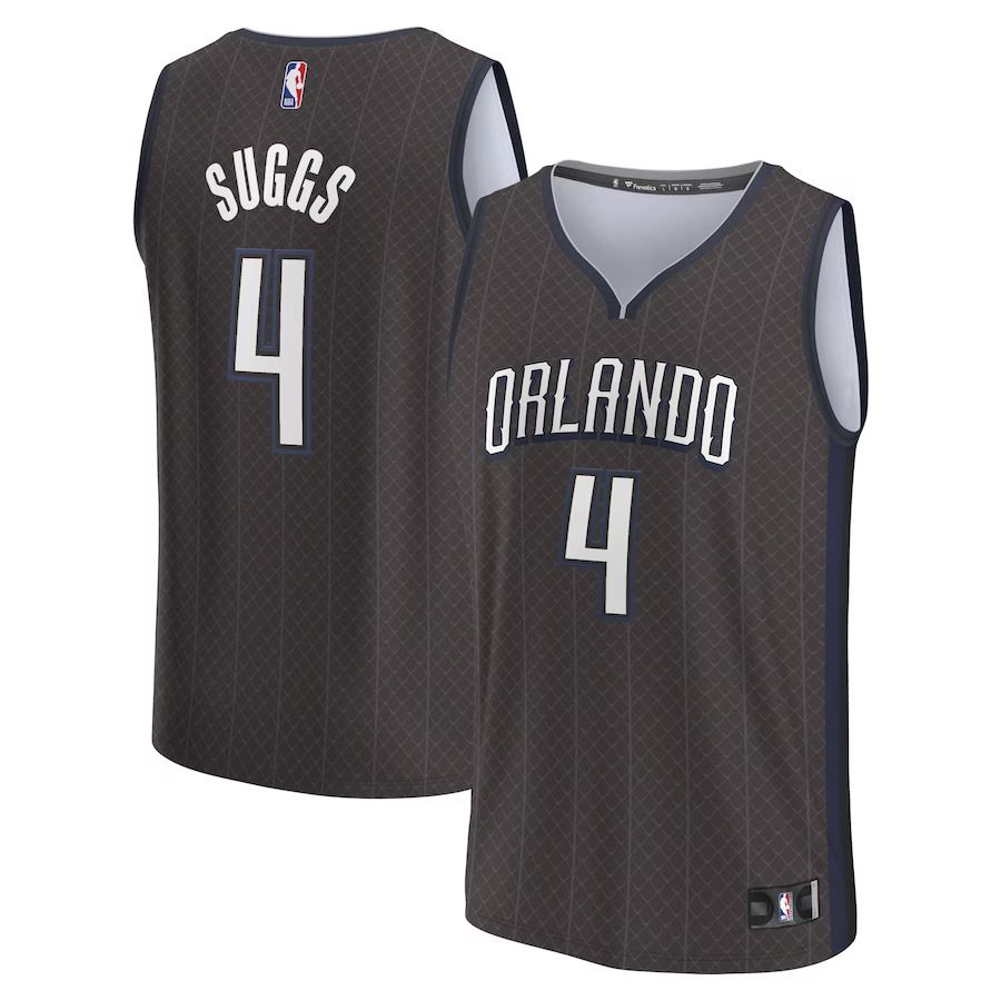 Men Orlando Magic #4 Jalen Suggs Fanatics Branded Black City Edition 2022-23 Fastbreak NBA Jersey->orlando magic->NBA Jersey